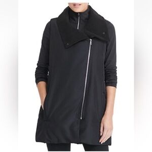 Ralph Lauren - Women’s, Mid Length Vest, Asymmetrical Zip, Pockets, Black, Sz L